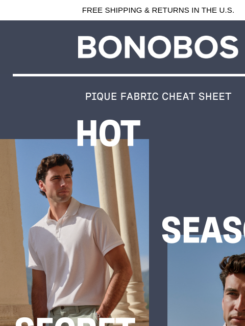 bonobos newsletter: Pick a Pair of Pique Shirts