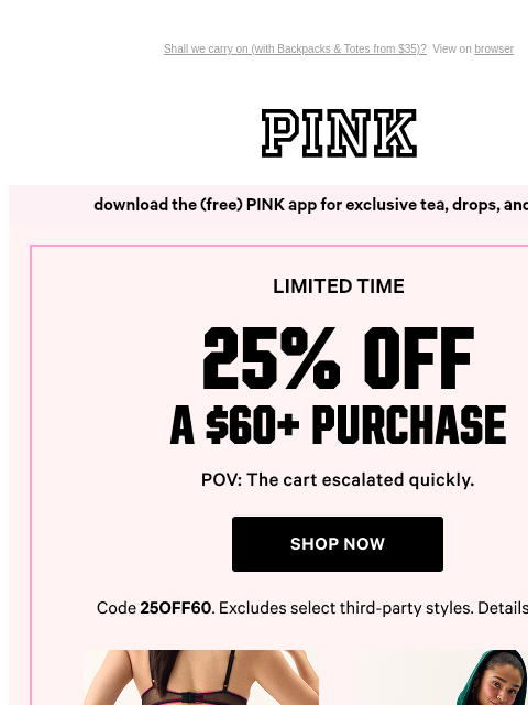 vspink newsletter: Cute Stuff’s Even Cuter With 25% Off