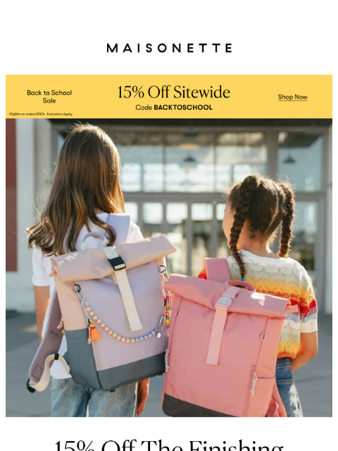 maisonette newsletter: Bows, Backpacks & Lunchboxes: 15% Off