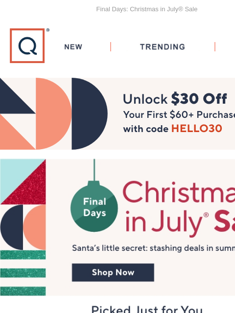 Final Days: Christmas in July® Sale QVC New TRENDING DEALS Unlock $30 off Your First Purchase Christmas in July Sale Header SH11/4 Landies Candies 20pc Double Drenched Pretzels with Duets SH11/4