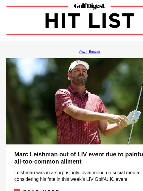 US Junior Amateur winner defies longshot odds GolfDigest View in Browser Marc Leishman Marc Leishman out of LIV event due to painful and all-too-common ailment Leishman was in a surprisingly jovial