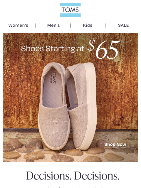 toms newsletter: The Perfect Pairs for Summer