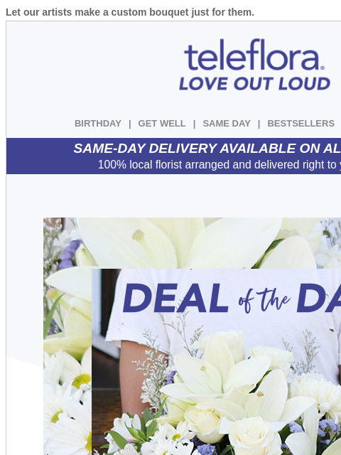 teleflora newsletter: Re: You Just Got $10