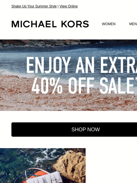 michaelkorsmail newsletter: Enjoy An Extra 40% Off From Head To Toe