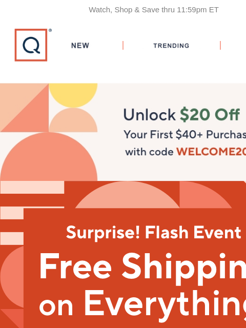 qvcemail newsletter: Surprise! Free Shipping Flash Event