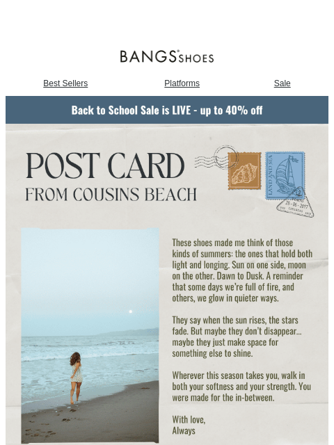 bangsshoes newsletter: Made for summer nights... 🌞🌙