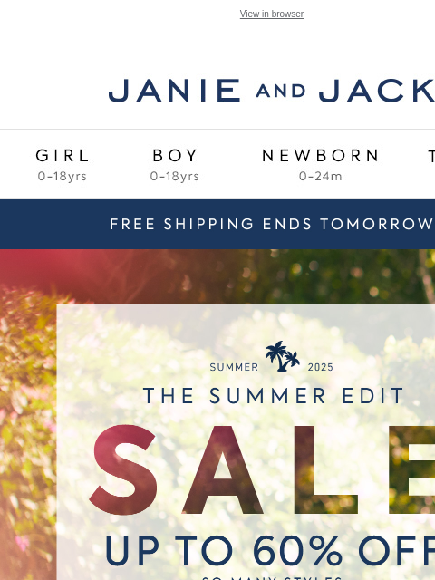 janieandjack newsletter: Her summer staples + free shipping