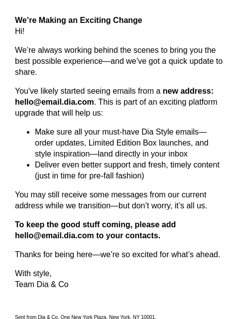 dia newsletter: We’re Making an Exciting Change (Here’s What to Ex...