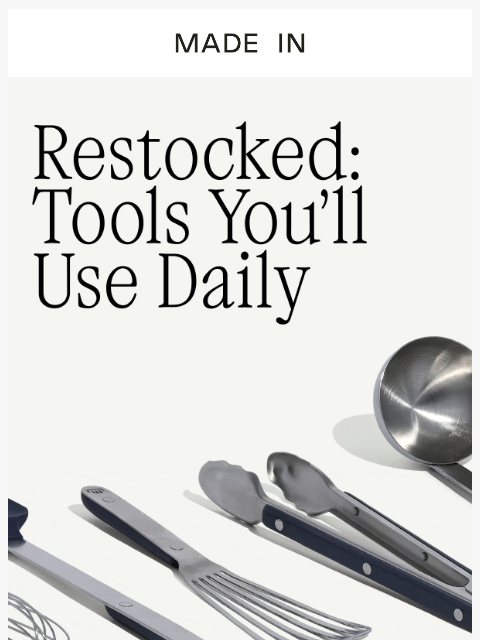 madeincookware newsletter: Restocked: Kitchen Tools You’ll Use Daily