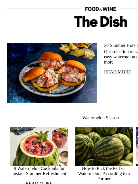 foodandwine newsletter: 30 Summer Hors d'Oeuvres Everyone Will Love