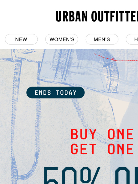 urbanoutfitters newsletter: 🚨 BOGO 50% Off BDG jeans ends tonight!
