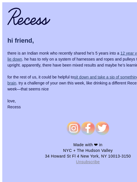 takearecess newsletter: challenge yourself