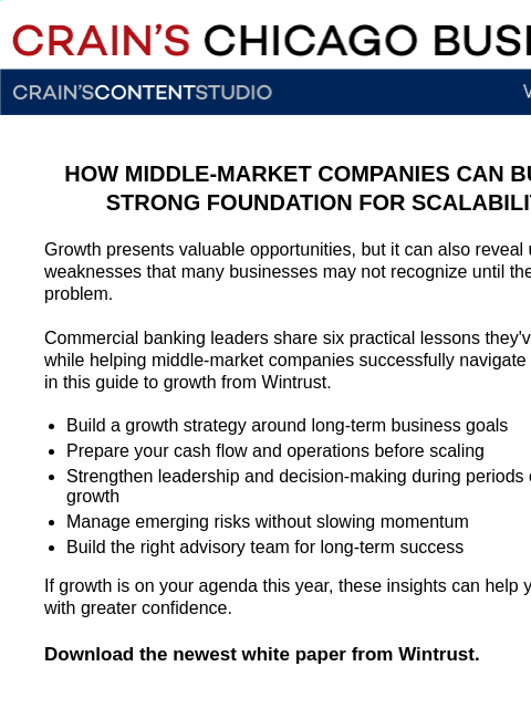 craincontentstudio newsletter: Is your business prepared for its next stage of gr...