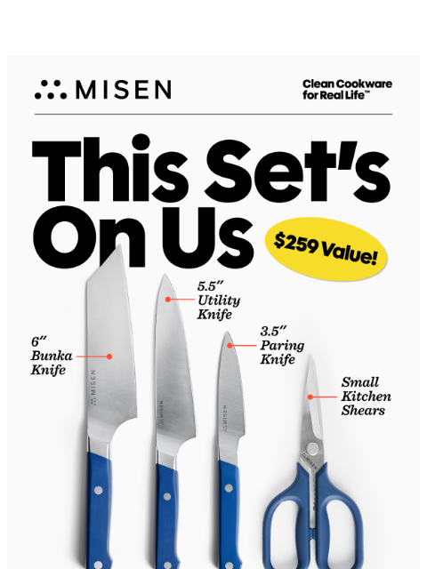 misen newsletter: Win a $284 Knife Set
