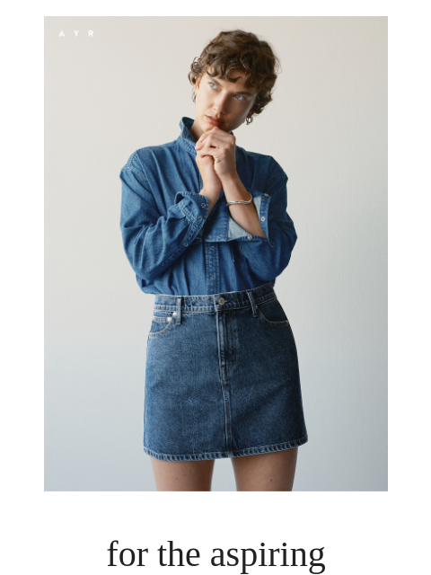 ayr newsletter: DENIM. MINI. SKIRT.