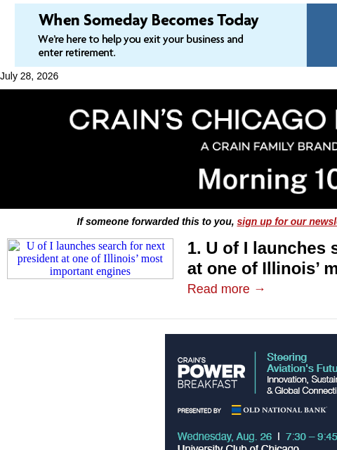 crainalerts newsletter: U of I's next president will shape quantum hub