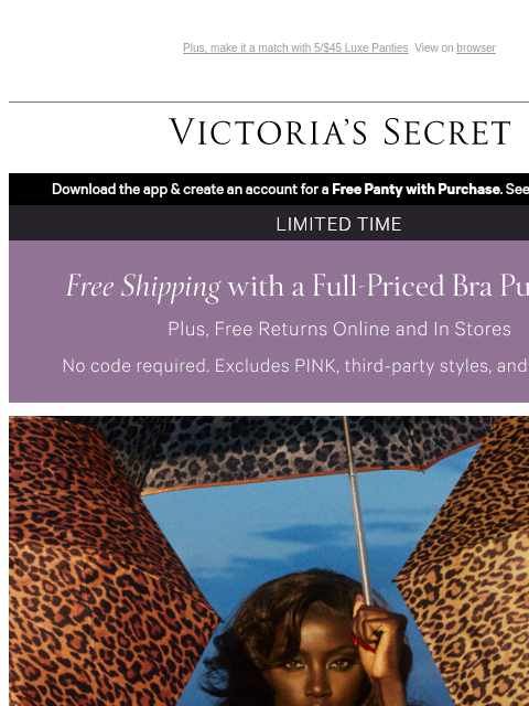 victoriassecret newsletter: NEW Low-Cut Push-Up Bra + FREE Shipping