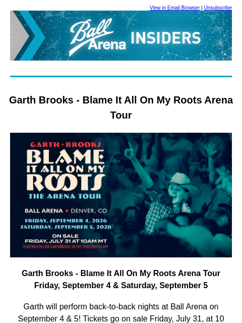 kroenkeentertainment newsletter: Enter To Win: Kacey Musgraves tickets + Garth Broo...