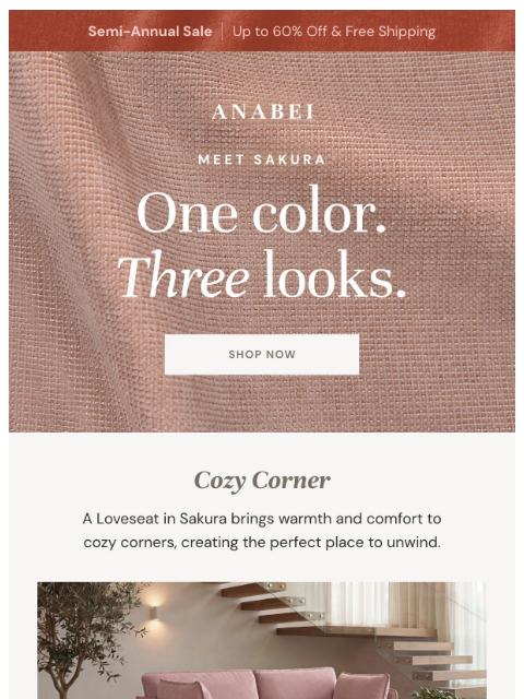 anabei newsletter: One color. Three looks. 🌸