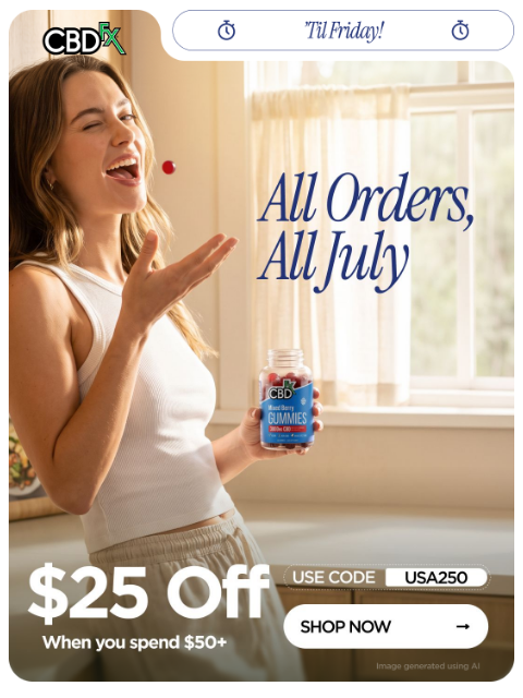 cbdfx newsletter: 4 Days Left: $25 OFF your order!