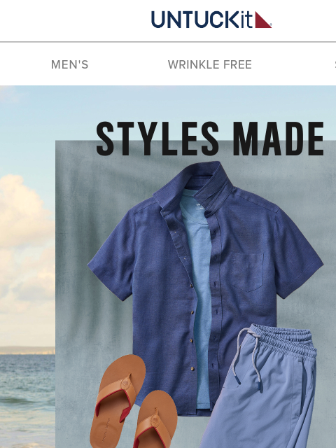 untuckit newsletter: Summer Essentials ☀️ Breezy Shirts, Polos, & More
