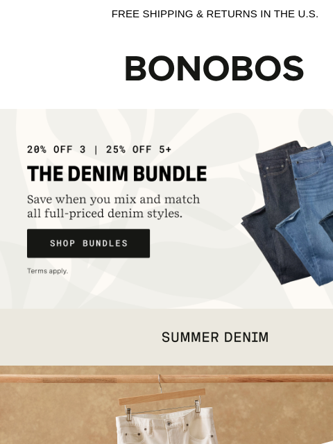 bonobos newsletter: Jeans Made for July Heat