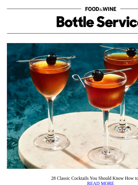 foodandwine newsletter: 28 Classic Cocktails You Should Know How to Make