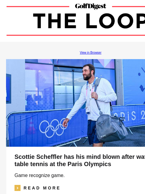 GolfDigest View in Browser Scottie Scheffler has his mind blown after watching table tennis at the Paris Olympics Game recognize game. icon_arrow_read_more READ MORE Rory McIlroy Watch Rory McIlroy