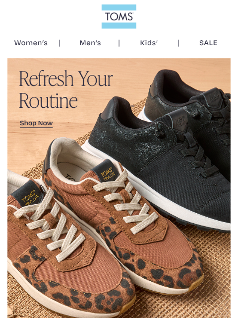 toms newsletter: NEW Sneakers to Level Up Your Game