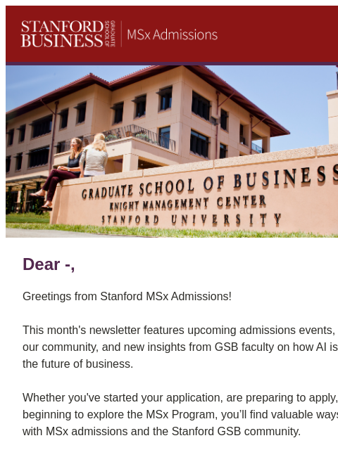 stanford newsletter: Around the GSB | July 2025