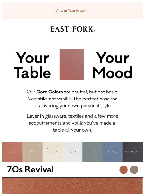 eastfork newsletter: Your Table, Your Mood