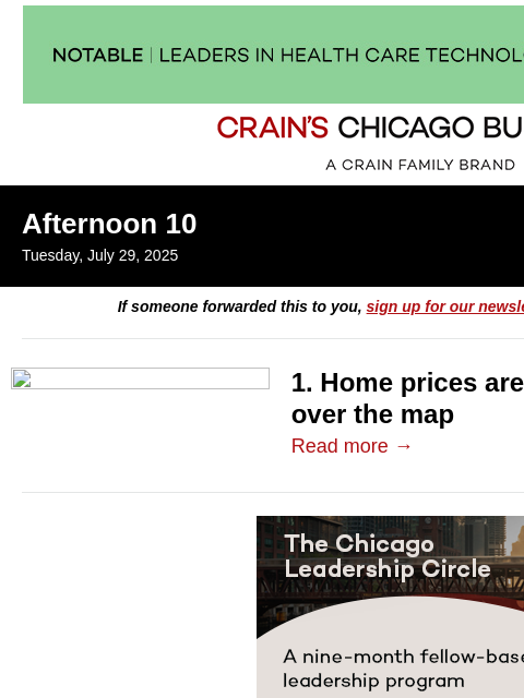 crainalerts newsletter: Chicago home prices climb to all-time highs