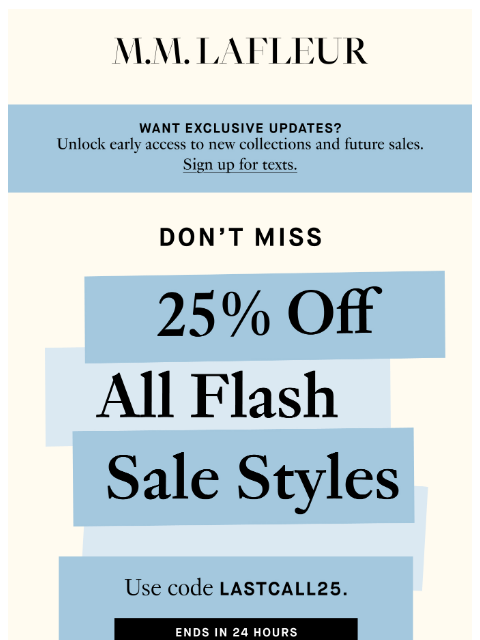 mmlafleur newsletter: 24 HOURS: Shop ALL Flash Sale Styles!