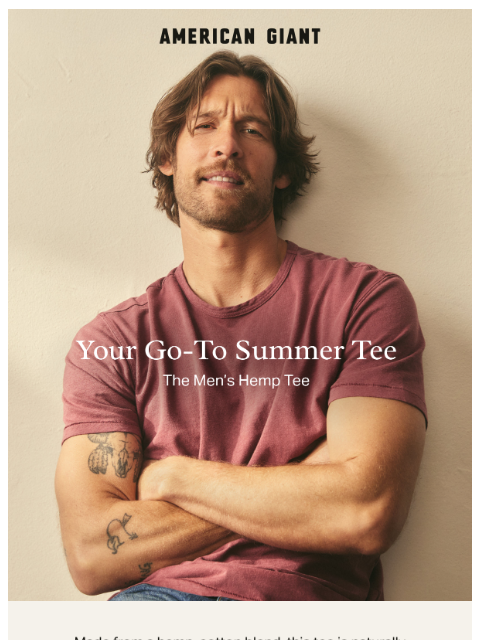 american-giant newsletter: New Hemp Tees For Him