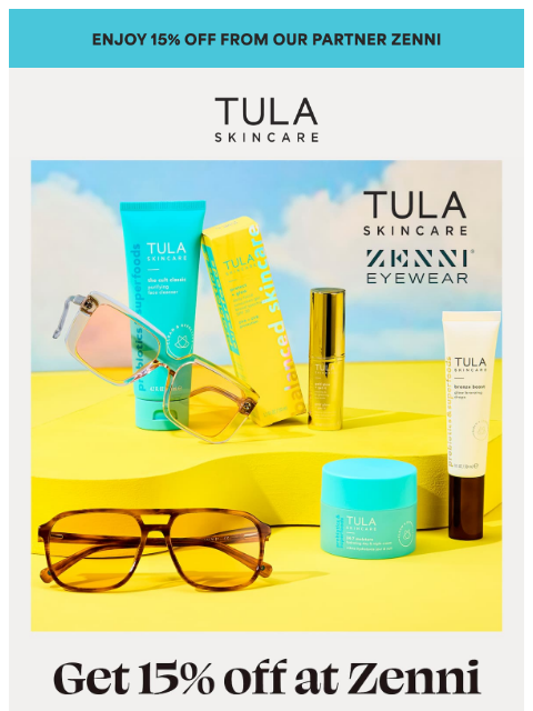 tula newsletter: Goes well with skincare. 😎