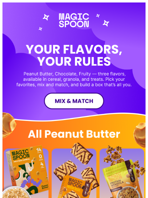 magicspoon newsletter: Three flavors in cereal, treats, & granola