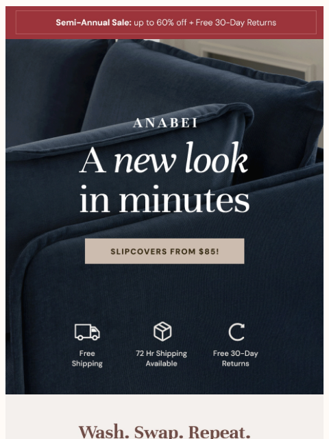 anabei newsletter: Slipcovers from $85? 🤩