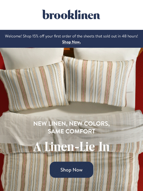 brooklinen newsletter: Line UP and Lie DOWN for New Linen