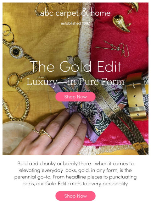 abchome newsletter: This Drop is GOLD💫