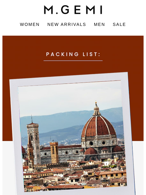 mgemi newsletter: Our Florence Packing List