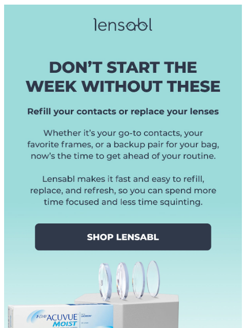 lensabl newsletter: Don’t Start the Week Without These 👀