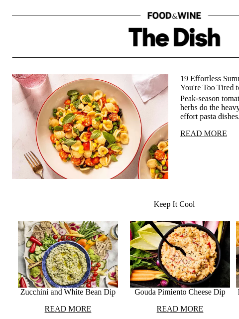 foodandwine newsletter: 19 Effortless Summer Pasta Recipes When You're Too...