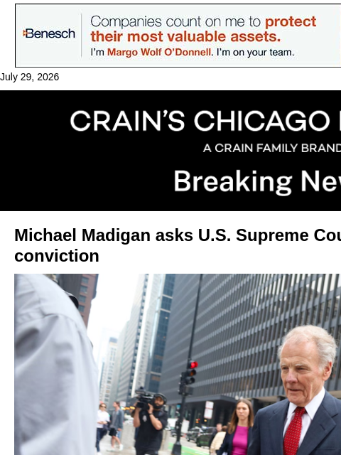 crainalerts newsletter: Madigan files U.S. Supreme Court appeal