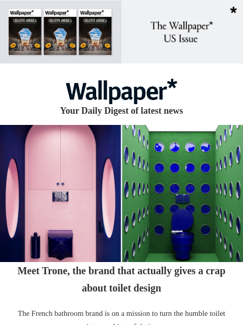 futureplc newsletter: Sculptural toilets