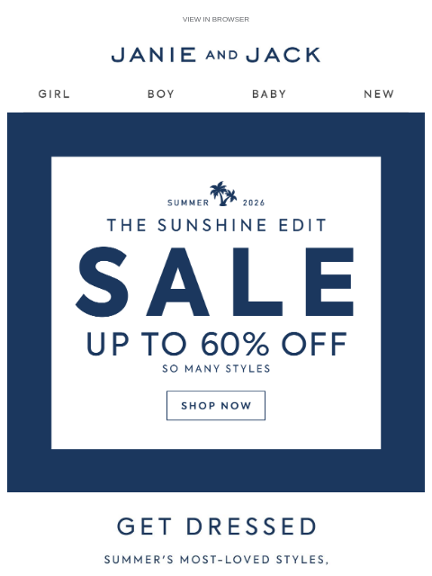 janieandjack newsletter: Summer dresses, up to 60% off