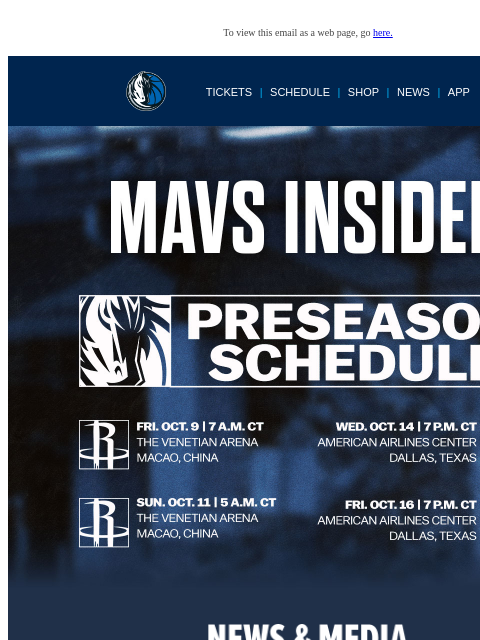 mavsmail newsletter: Mavs Insider Newsletter