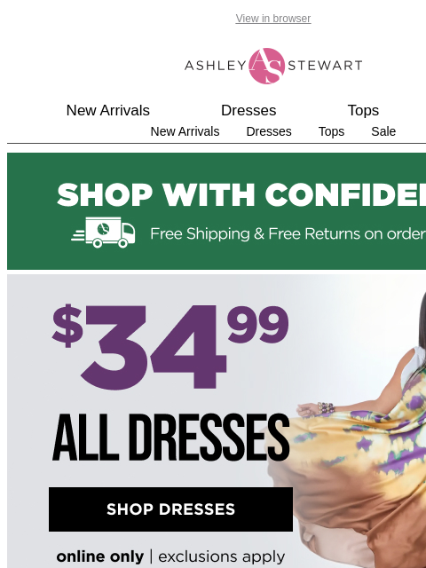 ashleystewart newsletter: Too many dresses? 👗 No such thing