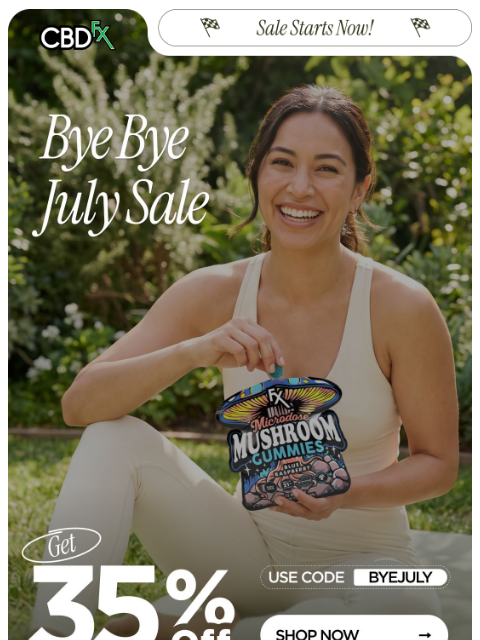 cbdfx newsletter: Bye Bye July: 35% OFF sitewide 🏖️