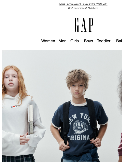 gap newsletter: We're giving you 40–60% off — back to school start...