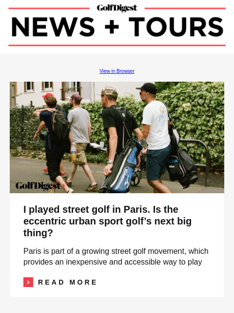 Watch Rory McIlroy tease an American fan at St. Andrews over next year's Ryder Cup GolfDigest View in Browser I played street golf in Paris. Is the eccentric urban sport golf's next big thing?